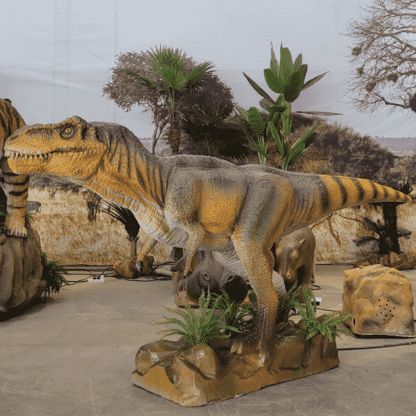 Ochiq o'yin maydonchasi Animatronik robot dinozavr T-Rex bosh parki (5)