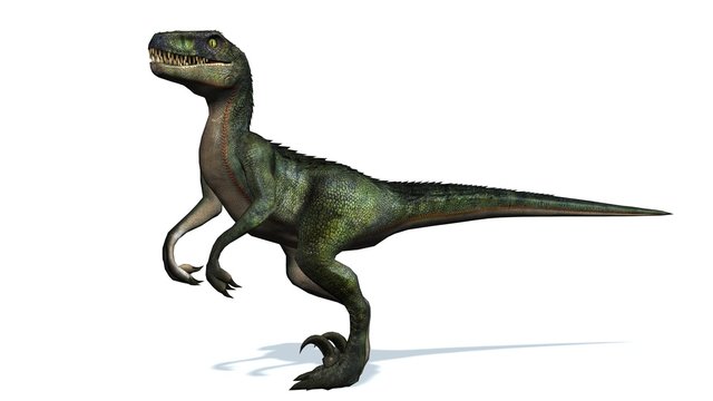 Bizi-tamaina errealista Velociraptor Dinosauro animatroniko Jolas-parkea eta eskola/ludoteka Jurassic World-en inspiratuta